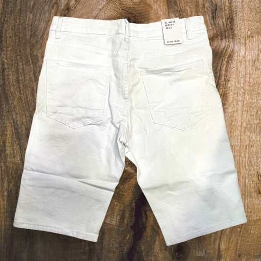 BTS21160 - Distressed Solid Stretch Shorts