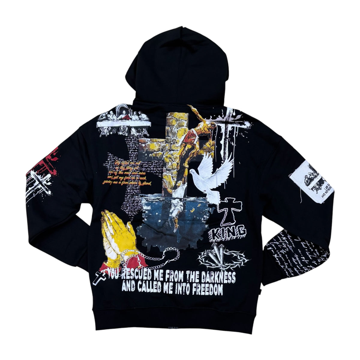 WH-SW6233 - Nothing Can Shake My Salvation Zip Up Graphic Hoodie