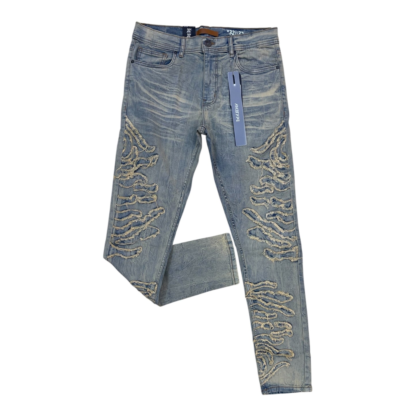 WH-P617 - Cypress Laser Motif Slim-Fit Stretch Jeans