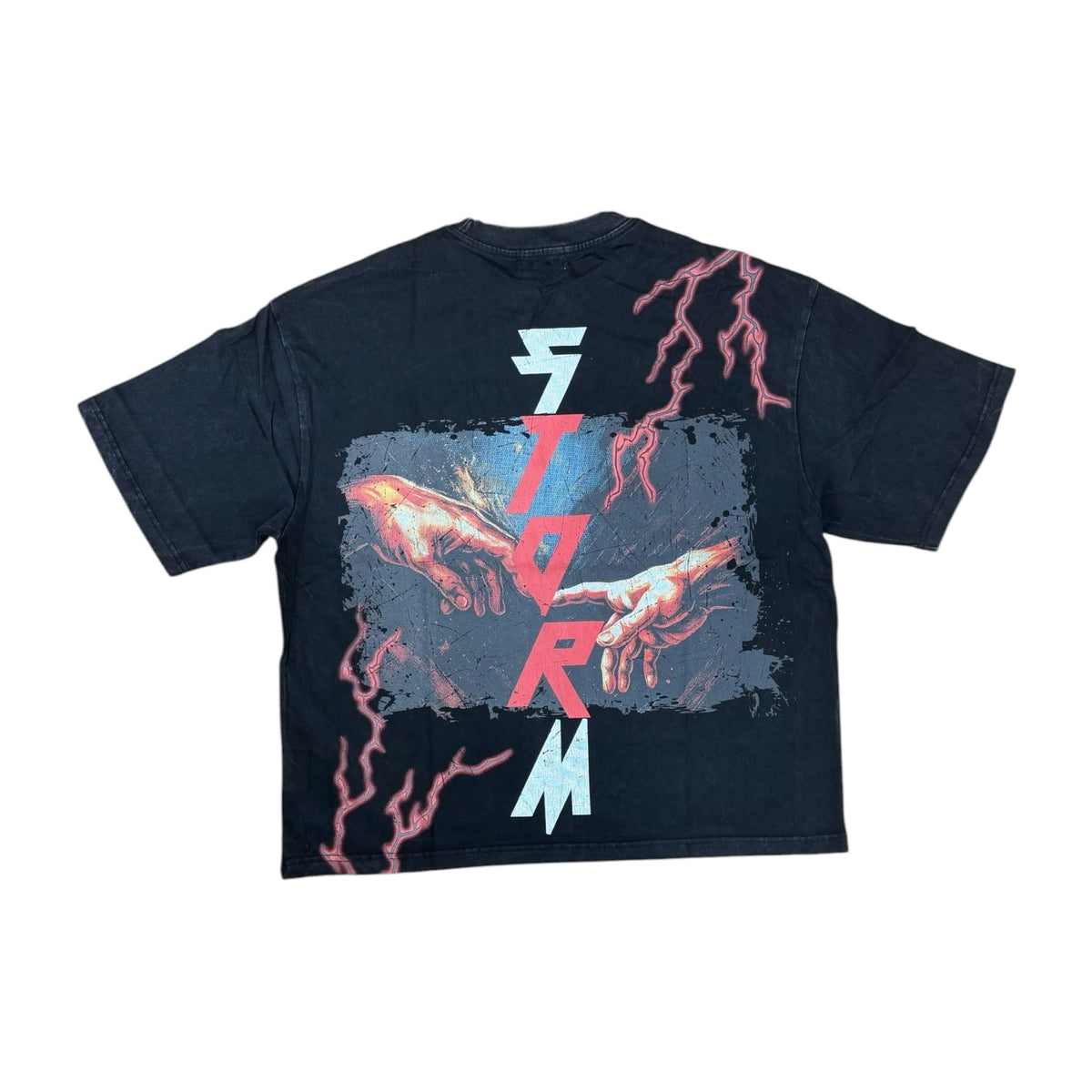 WH-ST8-018 - Vortex Heavy Garment Wash & Print Work Boxy Graphic Tee