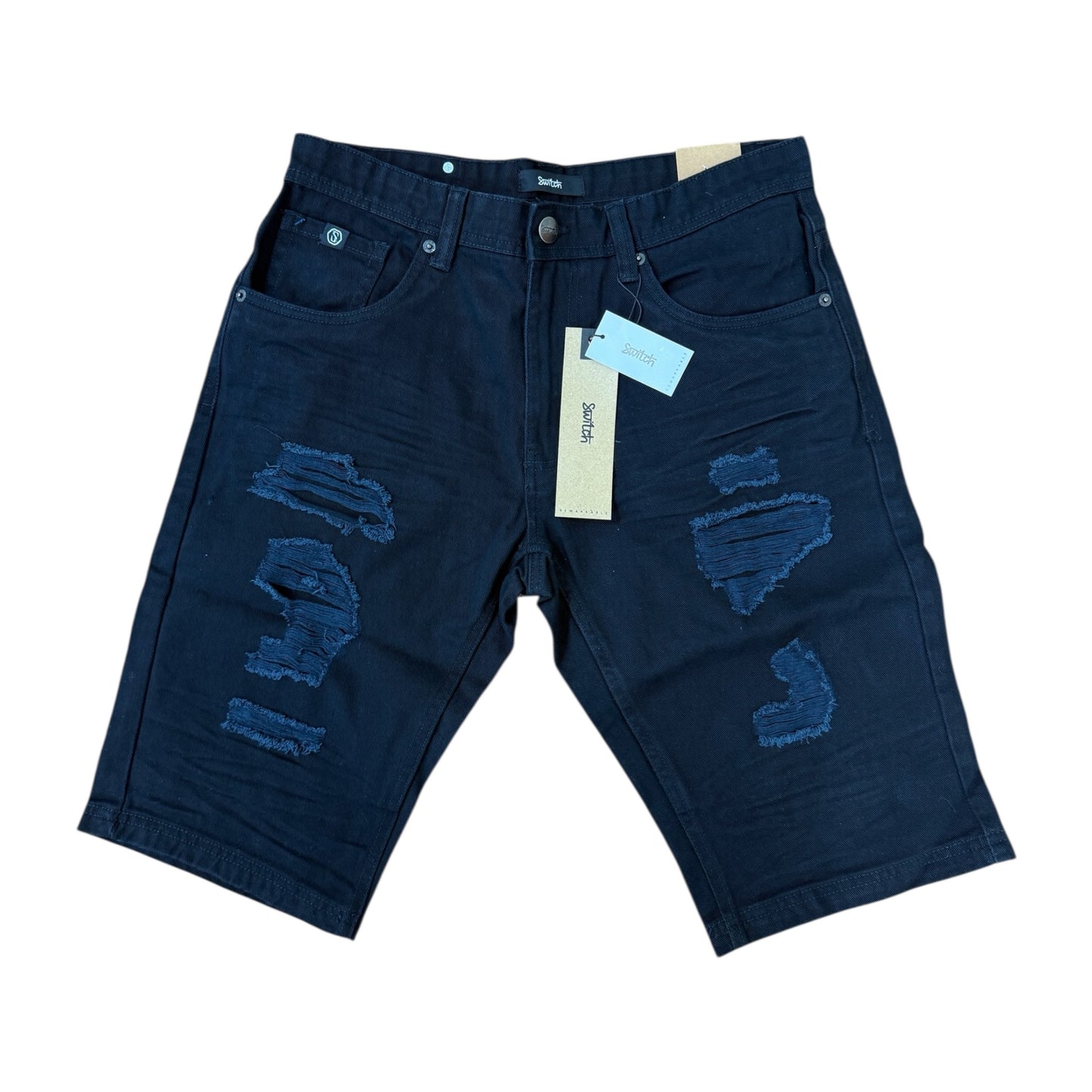 WH-SS5700 - Premium Distressed Rip & Repair Non-Stretch Denim Shorts