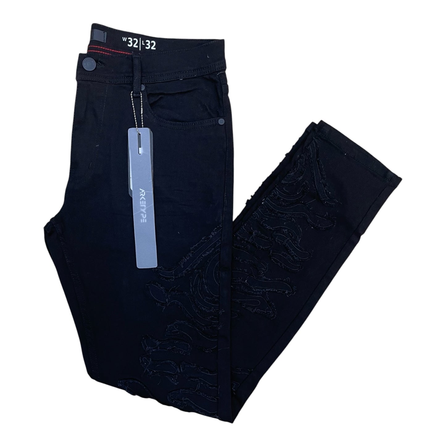 WH-P617 - Cypress Laser Motif Slim-Fit Stretch Jeans