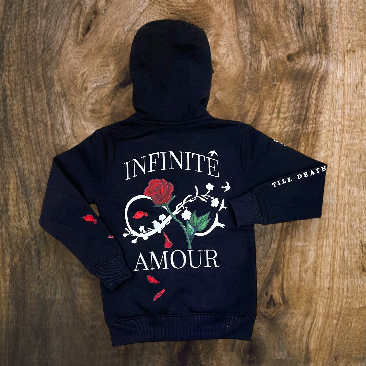 842-B353 - Boy's Infinite Amour Full Zip-Up Hoodie (Black)