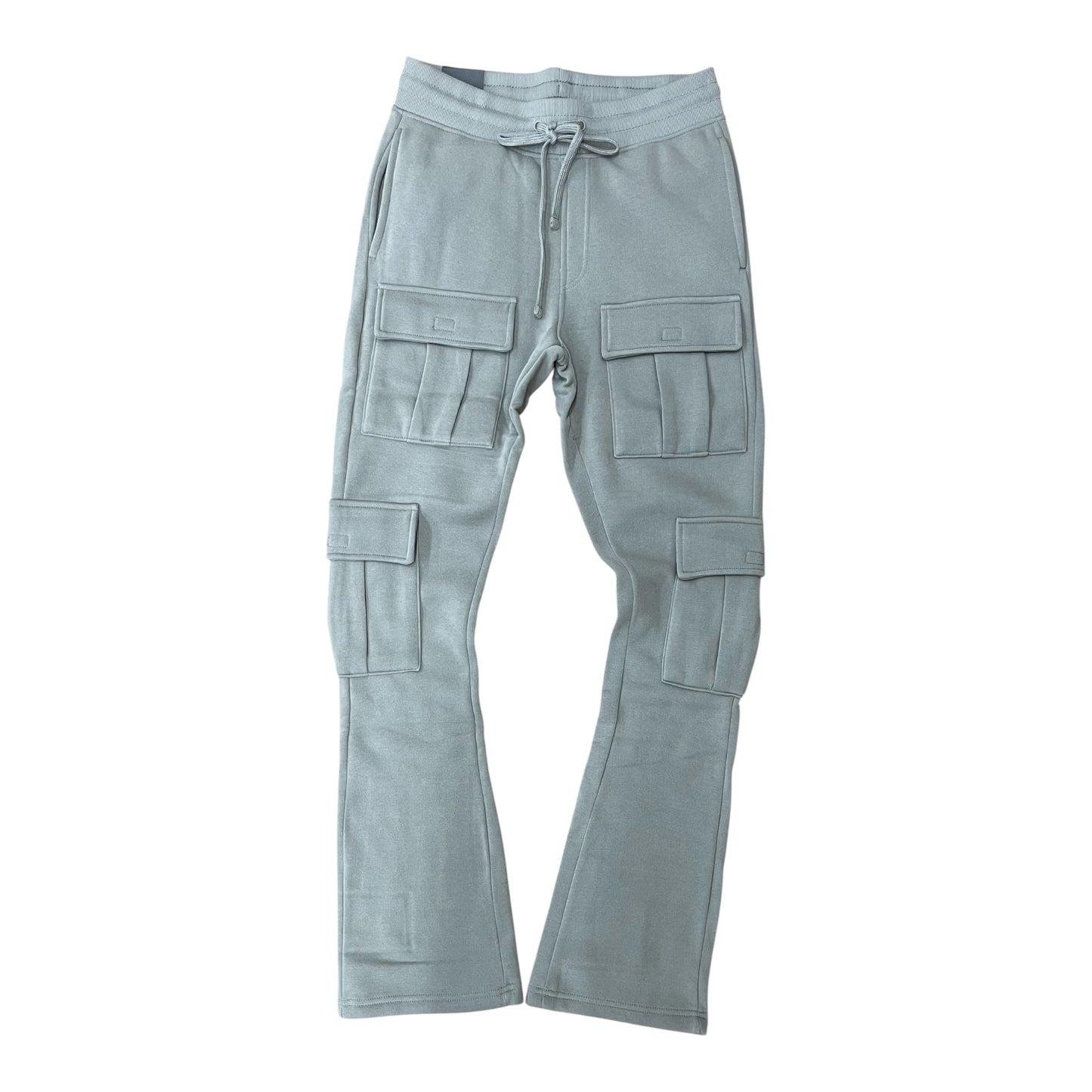 WH-100-474 - Solid Cargo Stacked Sweatpants