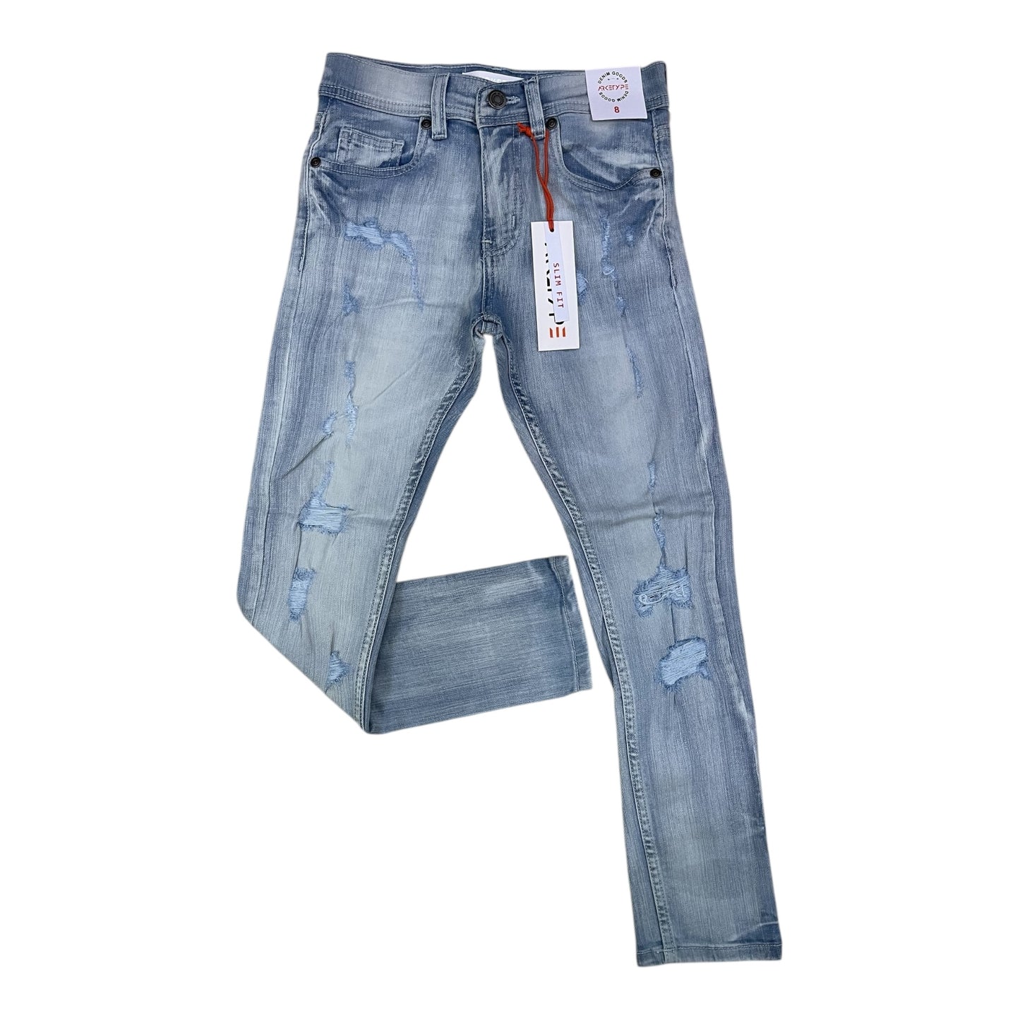 P556K - Boy's/Kids True Rip & Repair Slim-Fit Stretch Jeans