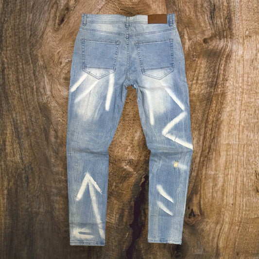 P542 - Jackson Rip & Repair Faded Wash Slim-Fit Stretch Jeans