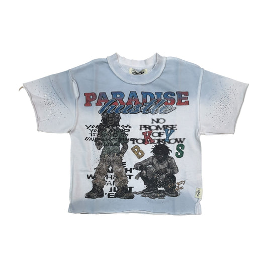 T1656B - Boy's/Kid's Paradise Hustle with Rhinestones Crop T-Shirt