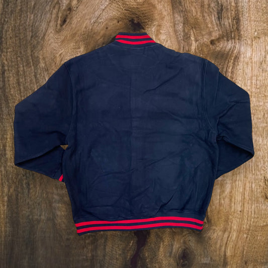 JK533 - Chicago 2 Tone Varsity Jacket (Black/Red)