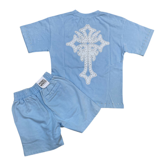 612-11835 - Boy's/Kid's Saint n Cross Studded Shorts Set