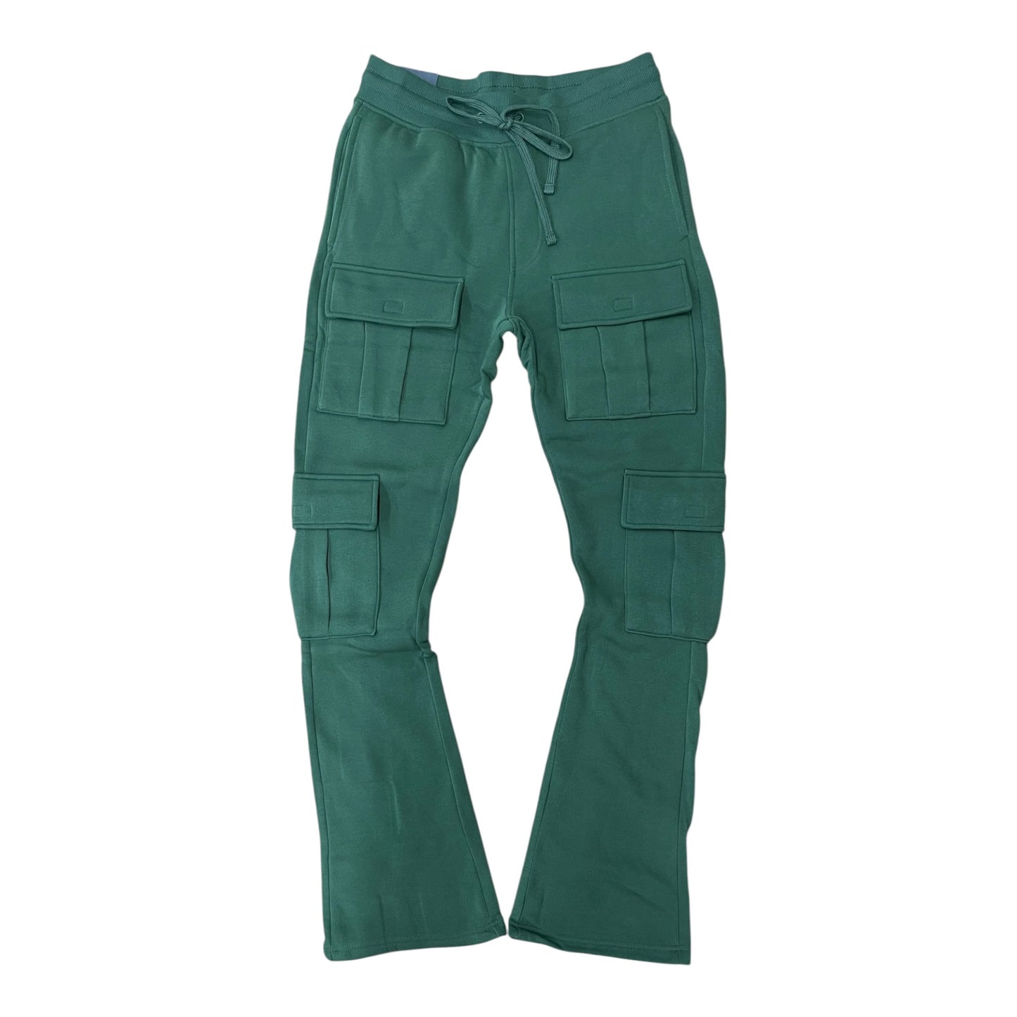 WH-100-474 - Solid Cargo Stacked Sweatpants
