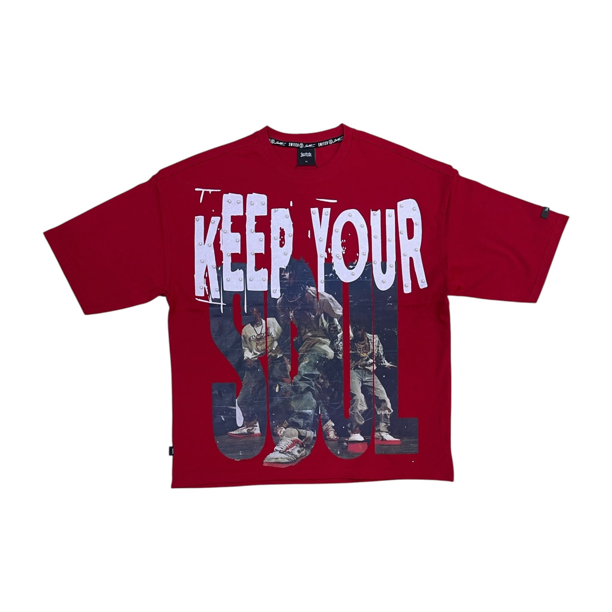 WH-SW6111 - Keep Your Soul with Pearls Boxy Graphic T-Shirt – Just
