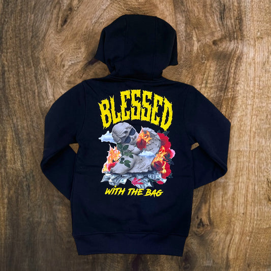 842-B334 - Boy's Blessed with the Bag Hoodie (Black)