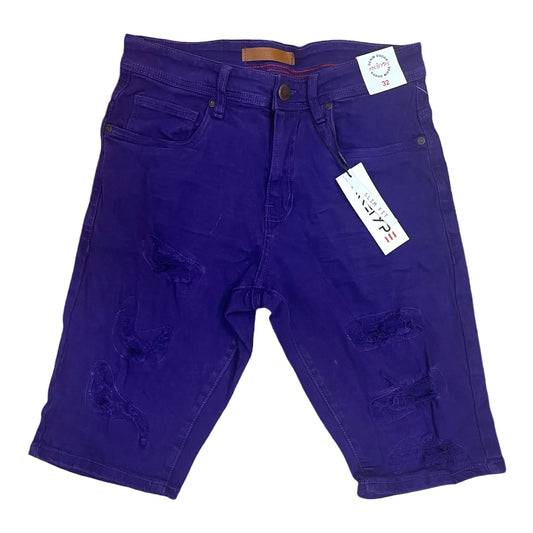 S523 - Twill Ripped Stretch Shorts