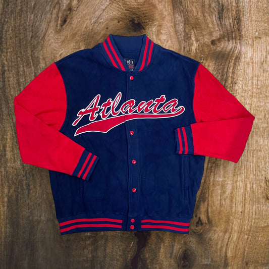 JK533 - Atlanta 2 Tone Varsity Jacket (Navy/Red)