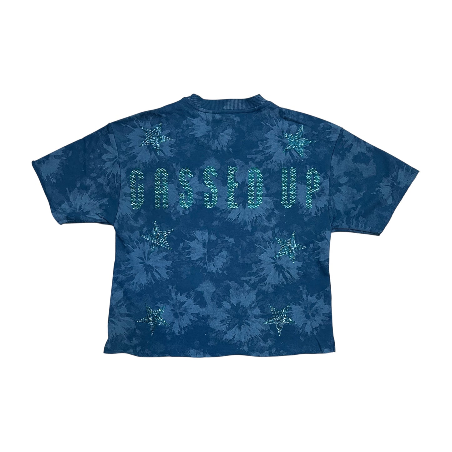 T1474 - Gassed Up with Rhinestones Cropped Top T-Shirt