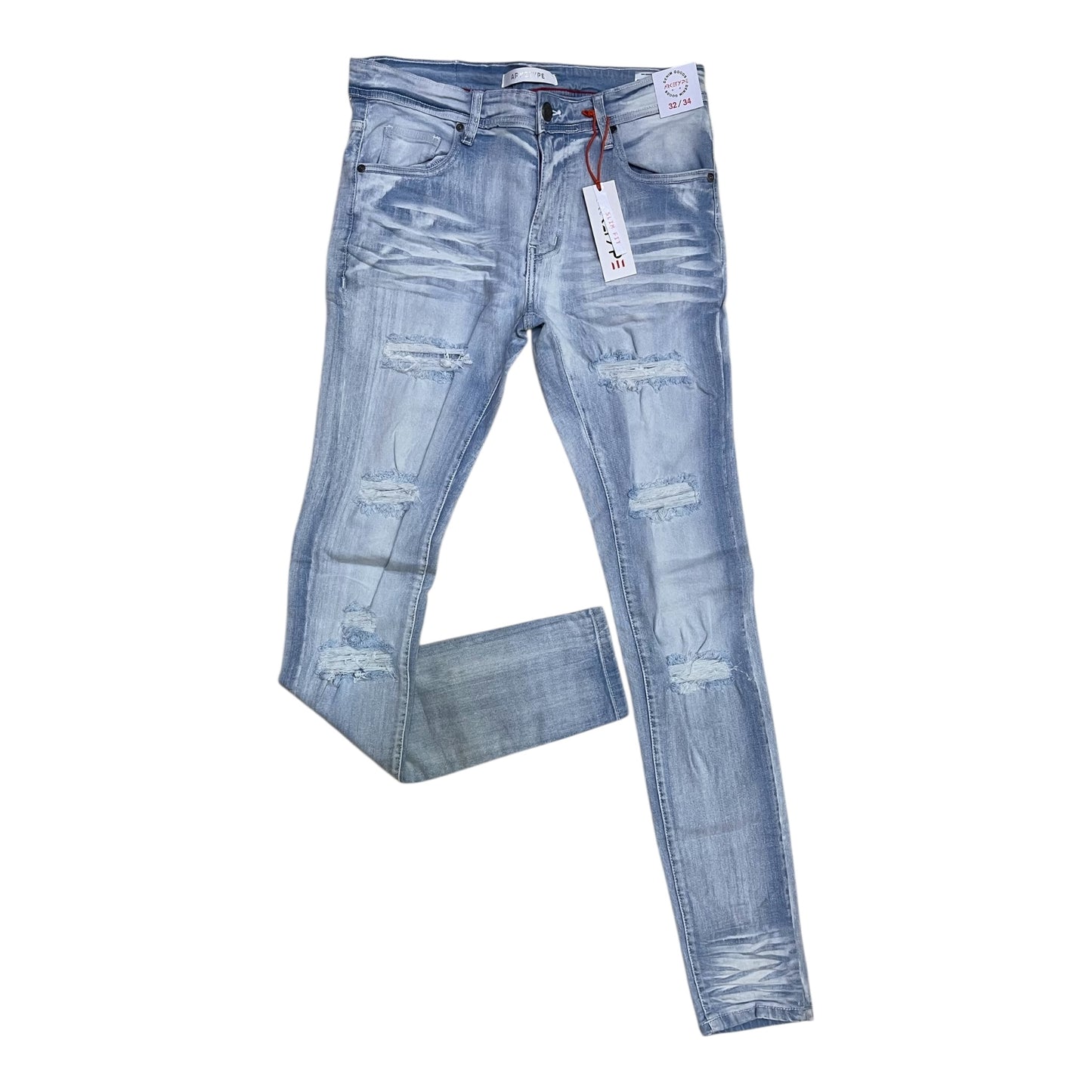 P540N - Double Whisker Rip n Repair Slim-Fit Stretch Jeans