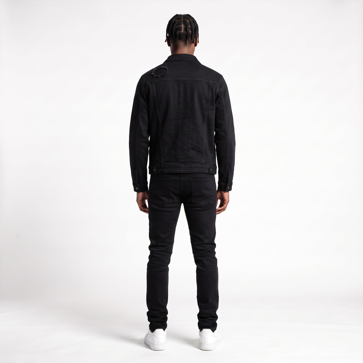 WH-J633 - Spencer with Distressed Detailing Rip & Repair Stretch Denim Jacket