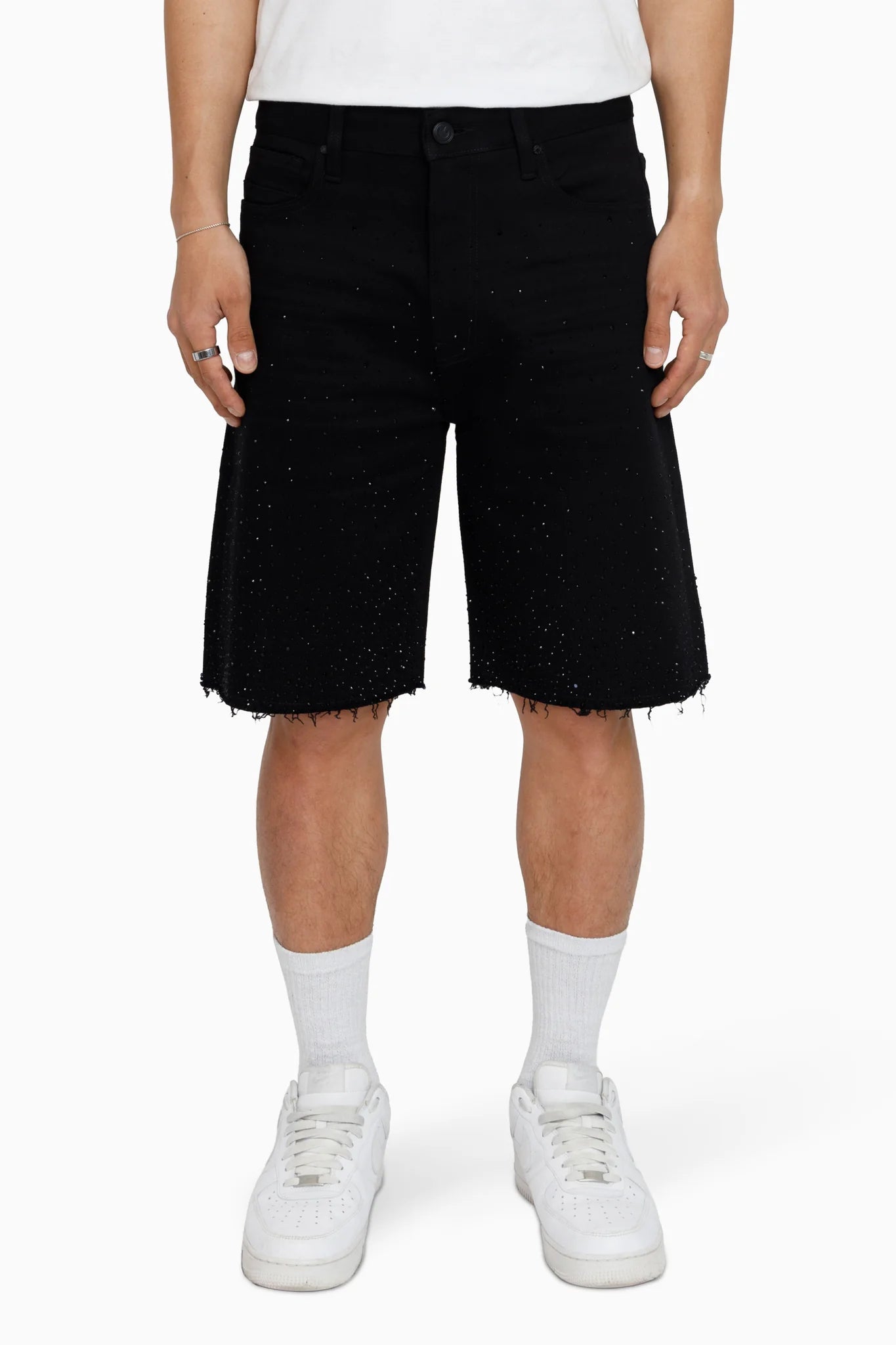 JS26S602 - All Rhinestone Denim Stretch Short