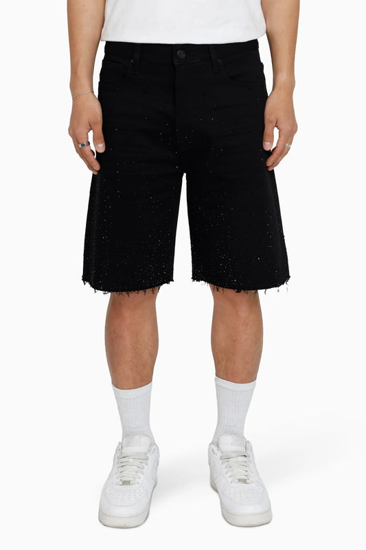 JS26S602 - All Rhinestone Denim Stretch Short