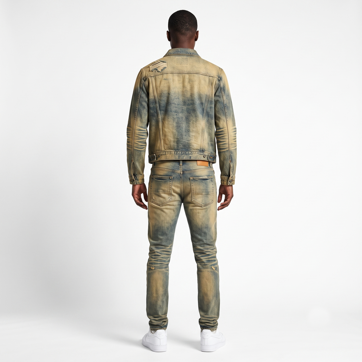 WH-J633 - Spencer with Distressed Detailing Rip & Repair Stretch Denim Jacket