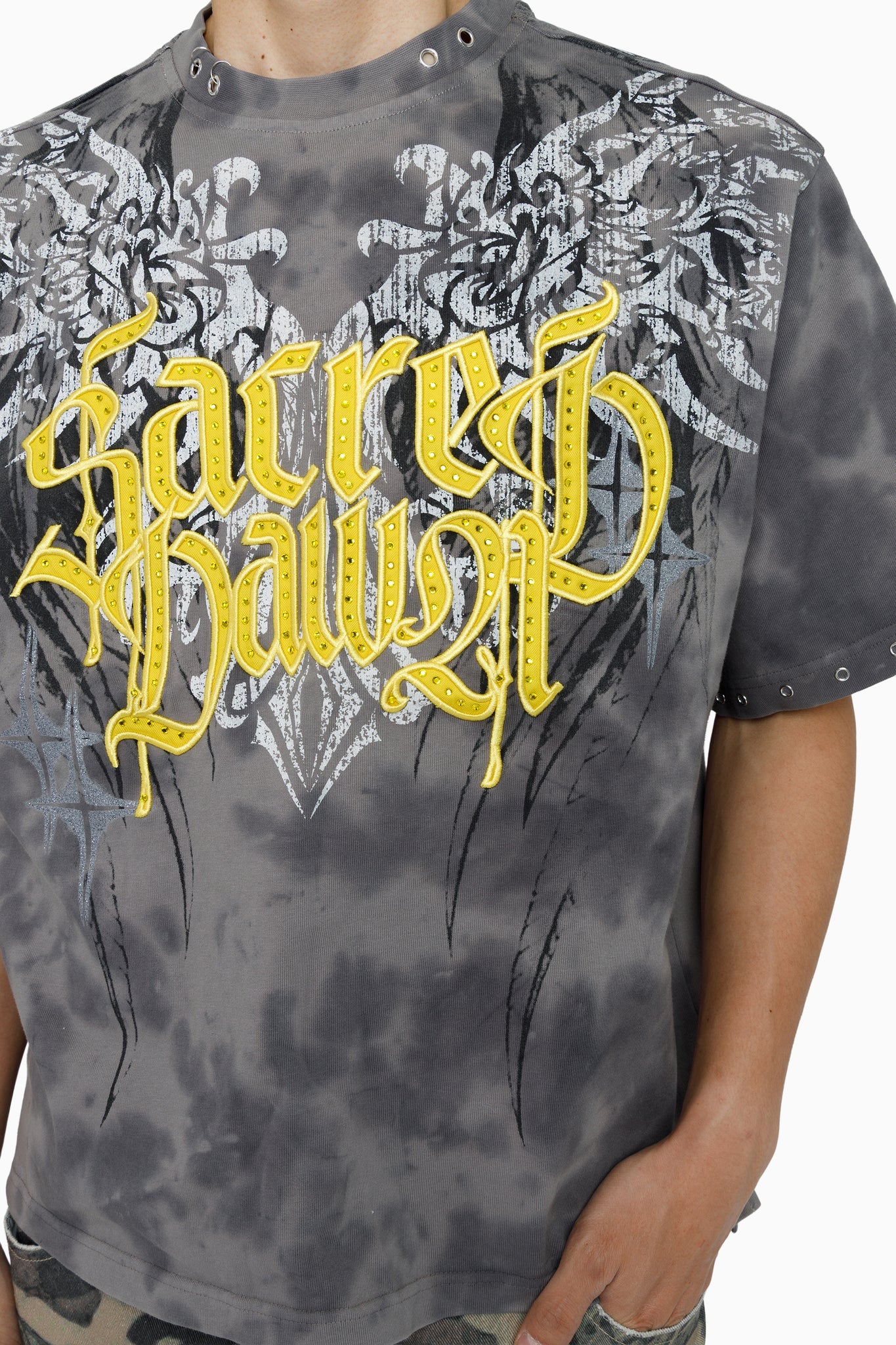 WH-KT26F537 - Sacred Dawn Premium Rhinestone Boxy Graphic T-Shirt