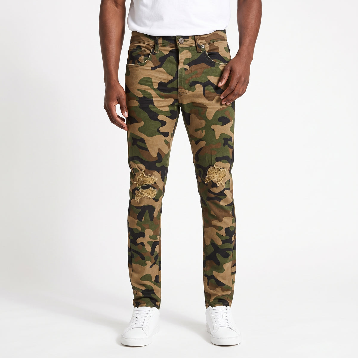 WH-P567K - Boys/Kids Jersey Ripped Skinny-Fit Stretch Jeans