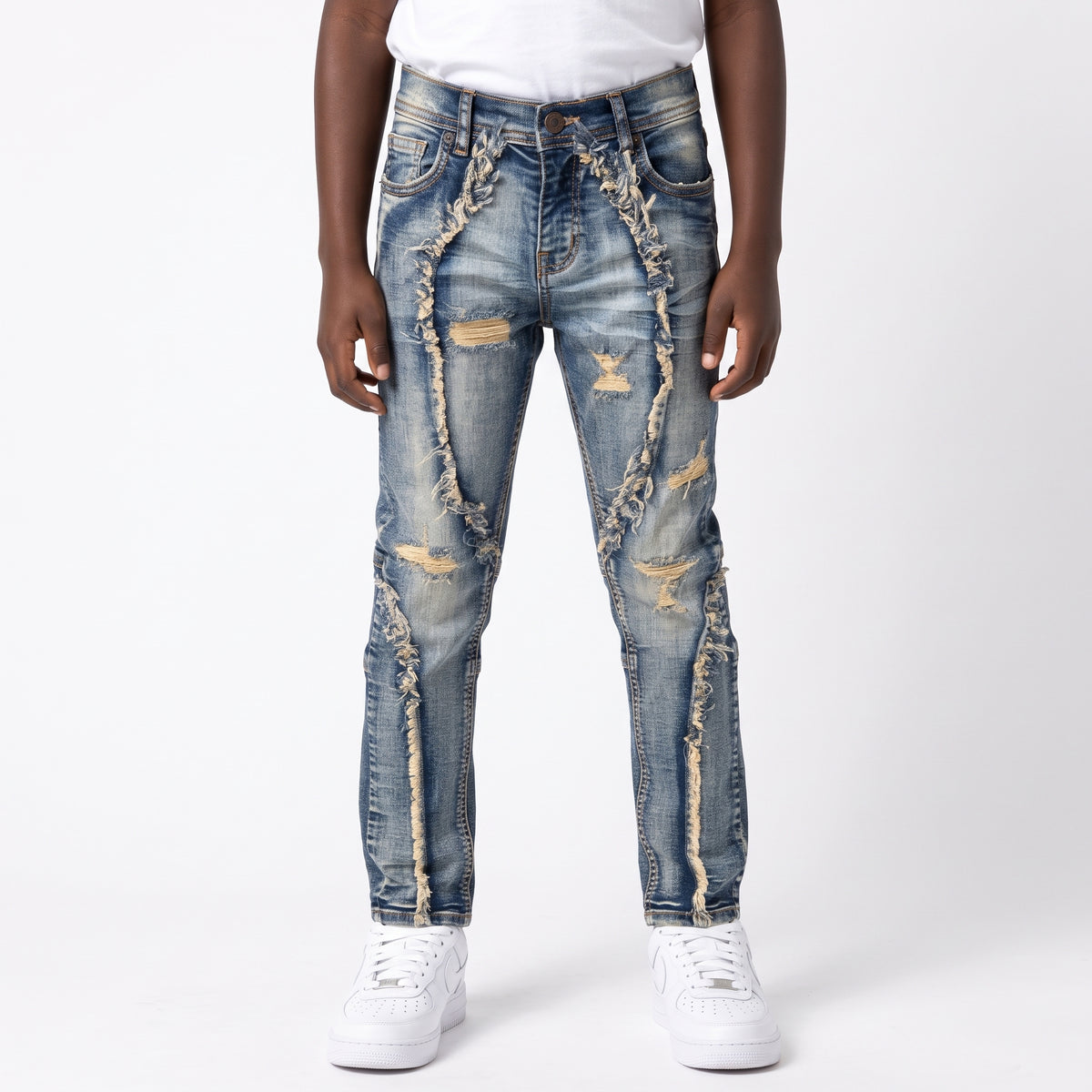 WH-P630K - Boy's/Kids Cut & Sew Slim Fit & Stretch Jeans