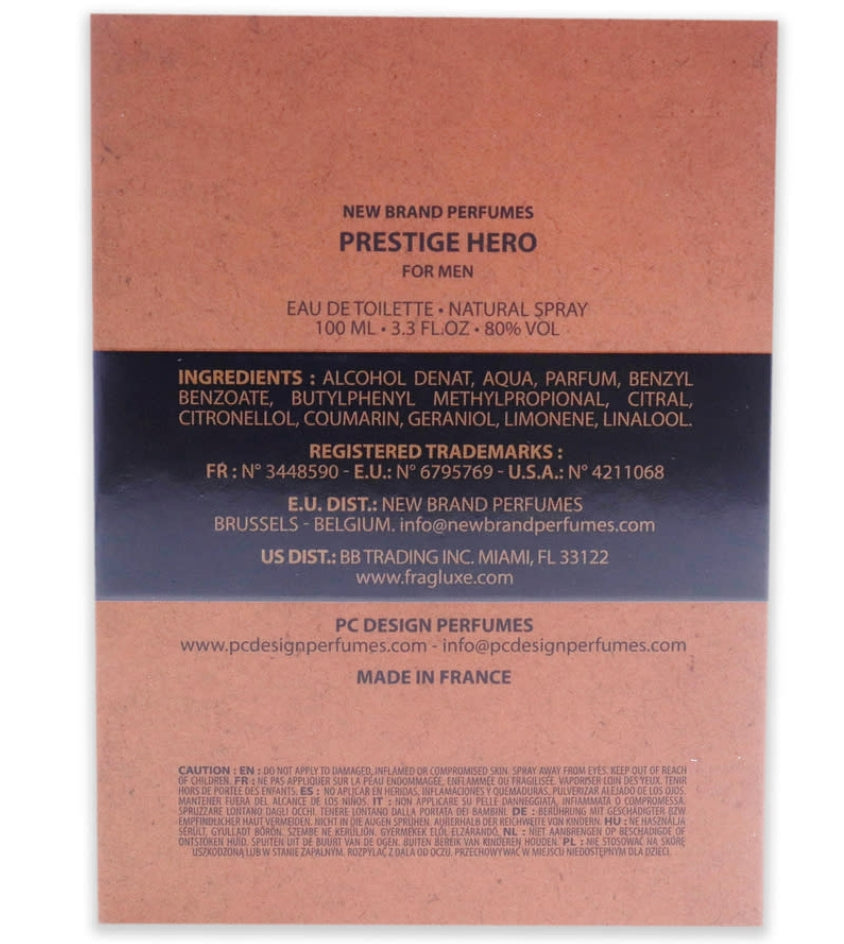 New Brand Men's Hero  - 3.3 oz(100ML) EDT Fragrance