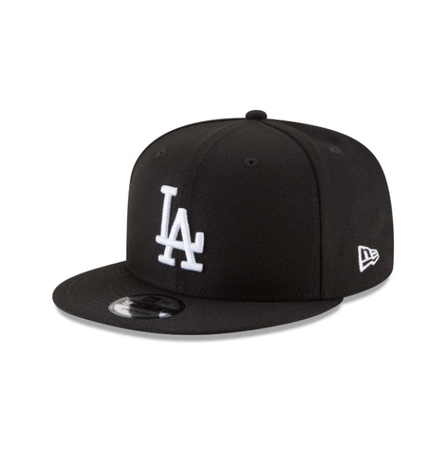 NEW ERA Los Angeles Dodgers basic black and white 9FIFTY snapback hat