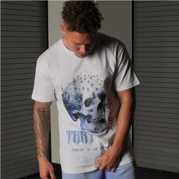 THRT To The Game Rhinestone Premium T-Shirt (White)