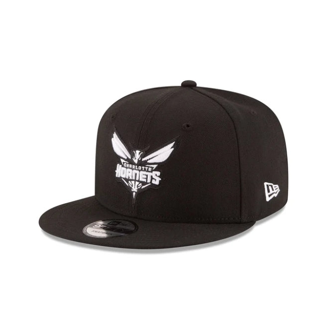 NEW ERA Charlotte Hornets Basic Black & White 9FIFTY Snapback hat