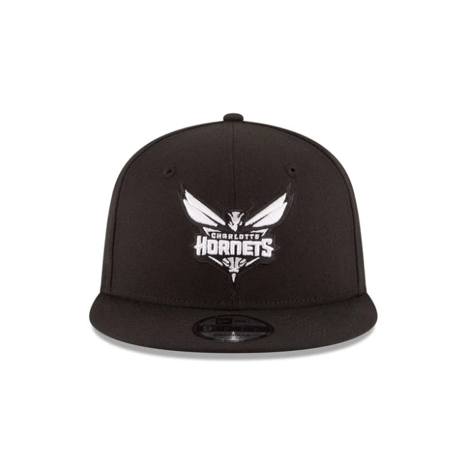 NEW ERA Charlotte Hornets basic black and white 9FIFTY snapback hat