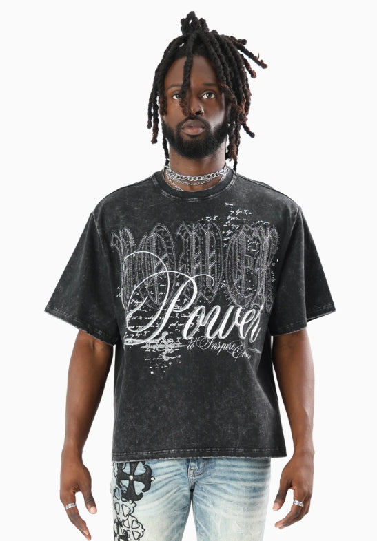 KT26F547 - Royal By Nature Wide Crop Graphic T-Shirt