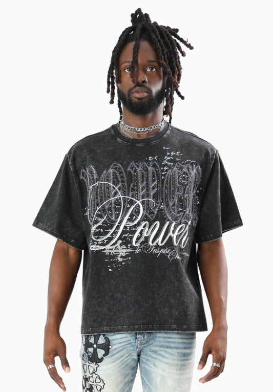 KT26F547 - Royal By Nature Wide Crop Graphic T-Shirt