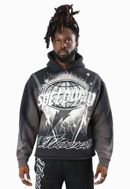 FO26F554 - Speedway Dip Dye Oversized Graphic Hoodie