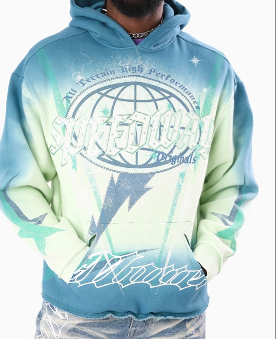 FO26F554 - Speedway Dip Dye Oversized Graphic Hoodie