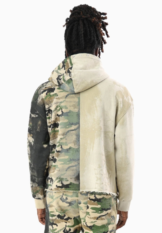 FO26F532 - Royalty Colorblock Full Zip Oversized Graphic Hoodie