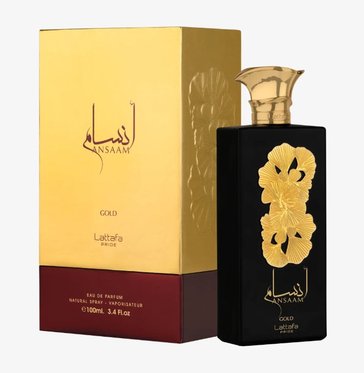 Lattafa Ansaam Gold Unisex Eau de Parfum Spray, 3.4 Oz 100ml