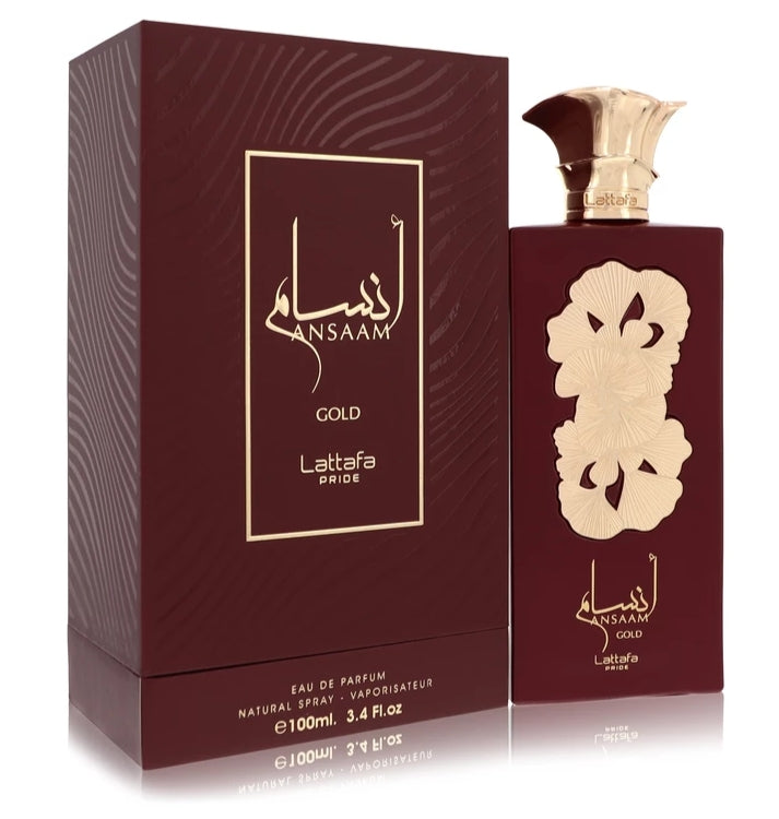 Lattafa Pride Ansaam Gold Unisex Eau de Parfum Spray, 3.4 Oz 100ml