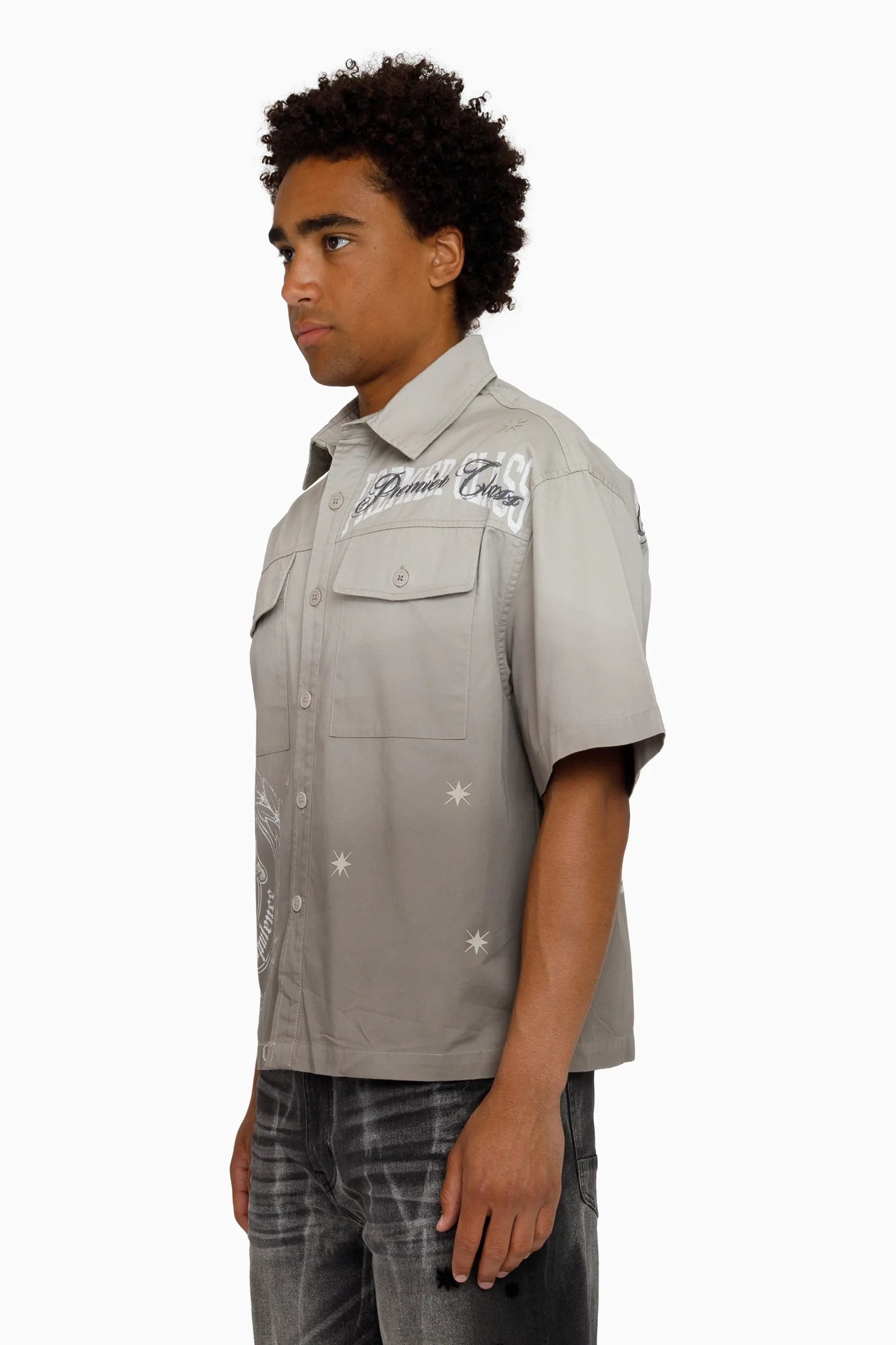 WH-WH26F590 - Premier Class SS Boxy Graphic Button Down Shirt