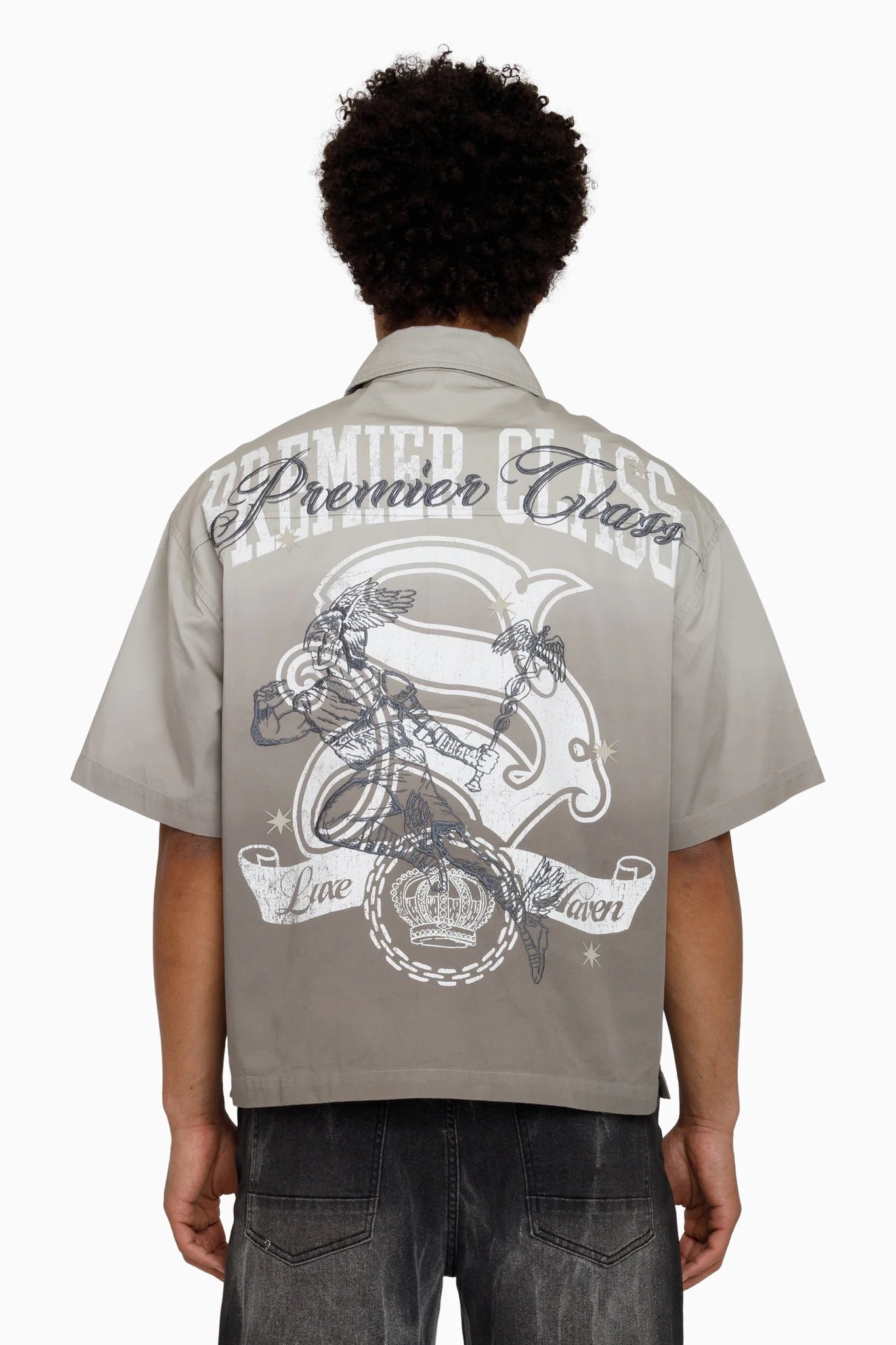 WH-WH26F590 - Premier Class SS Boxy Graphic Button Down Shirt
